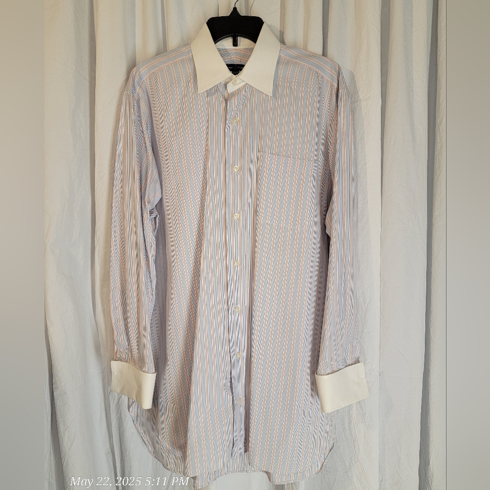 Robert Talbott 100% Cotton Pink and Blue Dress Shirt